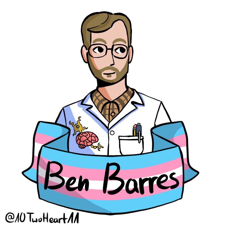 Cartoon portrait of Ben Barres