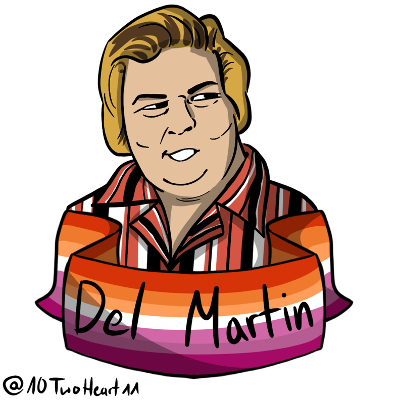 Cartoon portrait of Del Martin